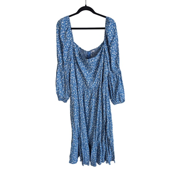 Reformation Mica midi dress size 20 floral long sleeve wedding guest NWT - Picture 3 of 7